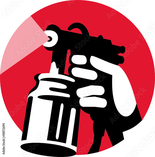 Spray gun with hand holding
