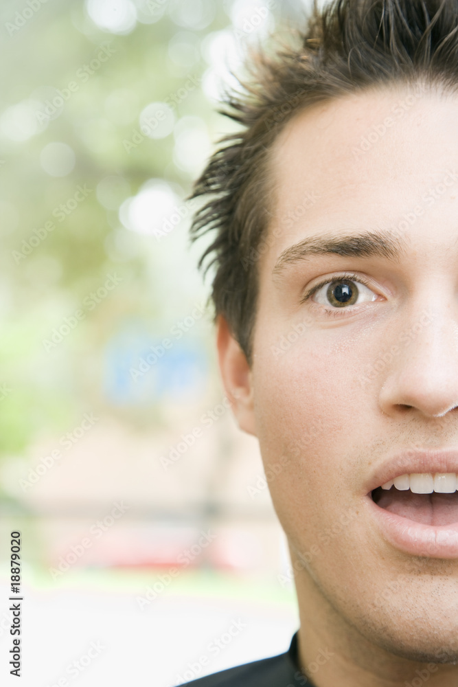 Close-up of a Surprised Young Man Close-up of a Surprised Young Man