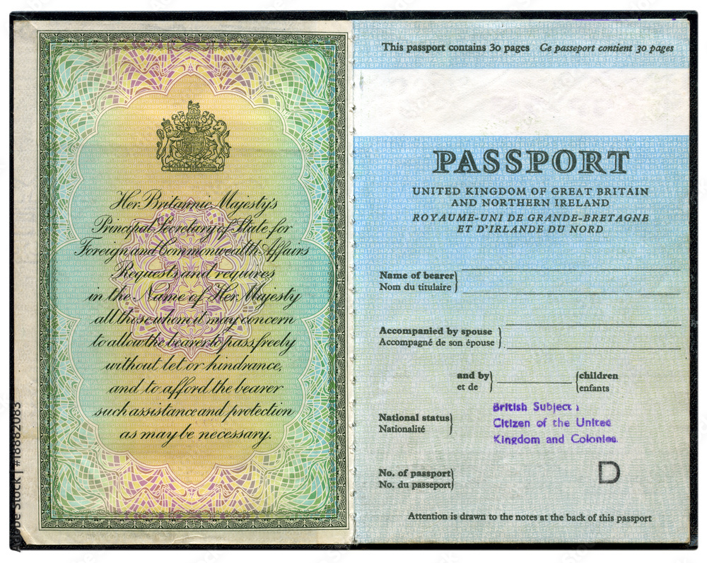 Fototapeta premium Old British Passport