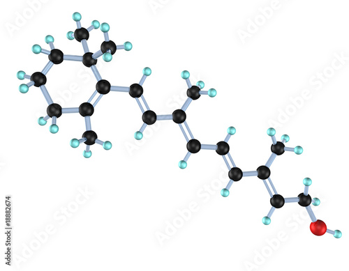 Molecule Vitamin A 3D