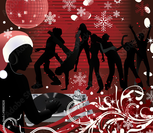 Abstract vector Christmas Concert poster.Music poster.DJ