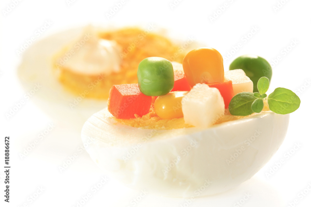 Fototapeta premium garnish hard-boiled egg