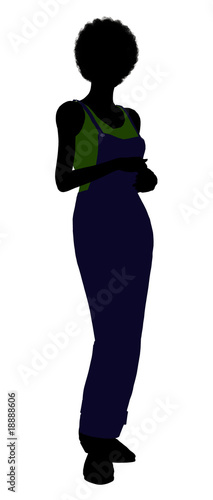 African American Casual Woman Illustration Silhouette