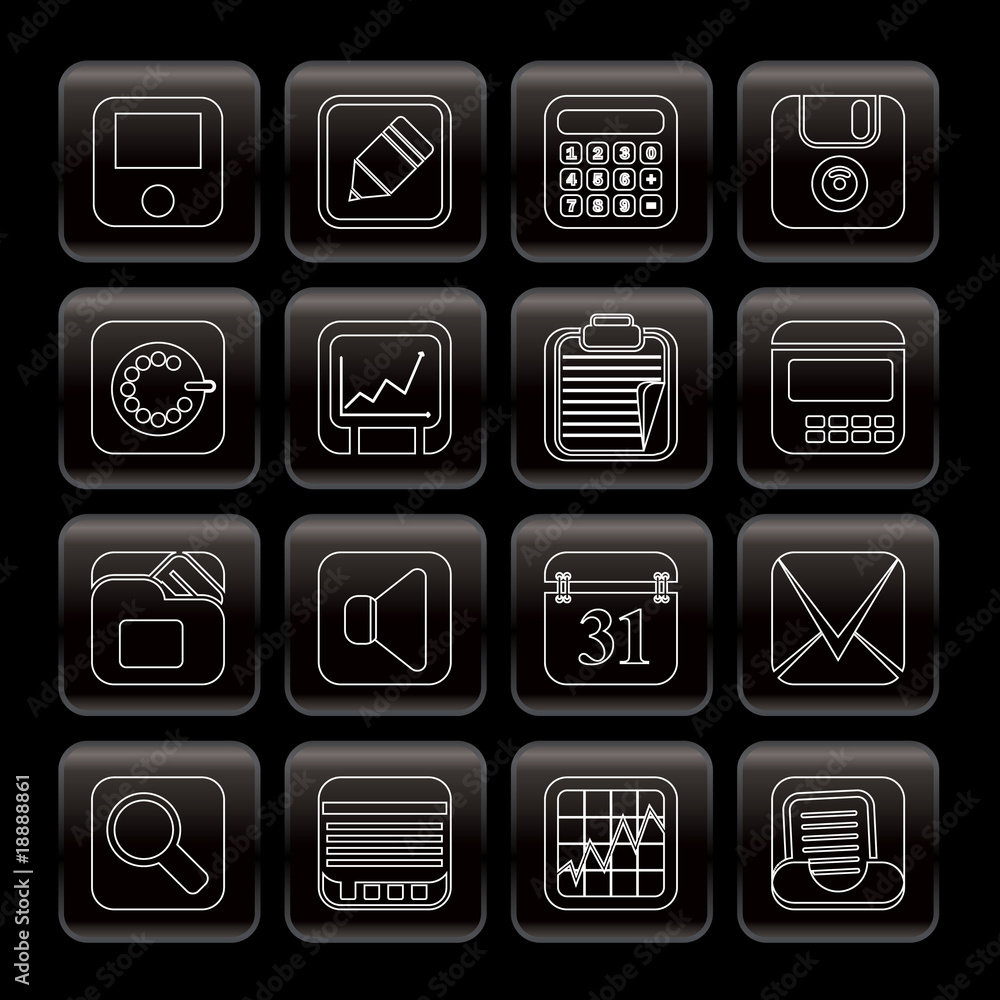 Simple Business, Office and Finance Icons - Vector Icon Set Simple Business, Office and Finance Icons - Vector Icon Set