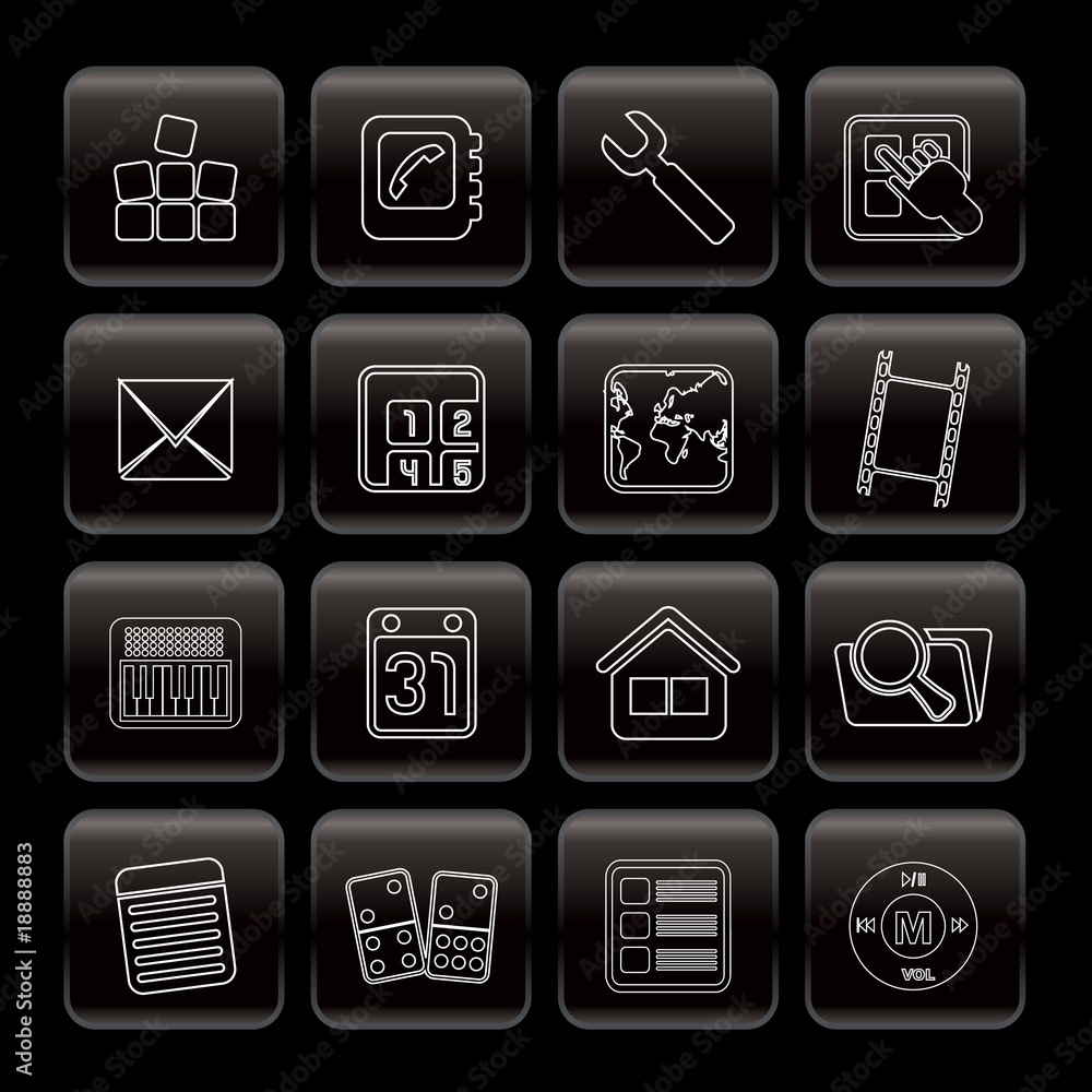 Line Mobile Phone and Computer icon - Vector Icon Set Line Mobile Phone and Computer icon - Vector Icon Set