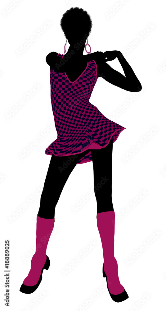 African American Go Go Dancer Illustration Silhouette African American Go Go Dancer Illustration Silhouette