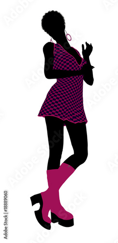 African American Go Go Dancer Illustration Silhouette