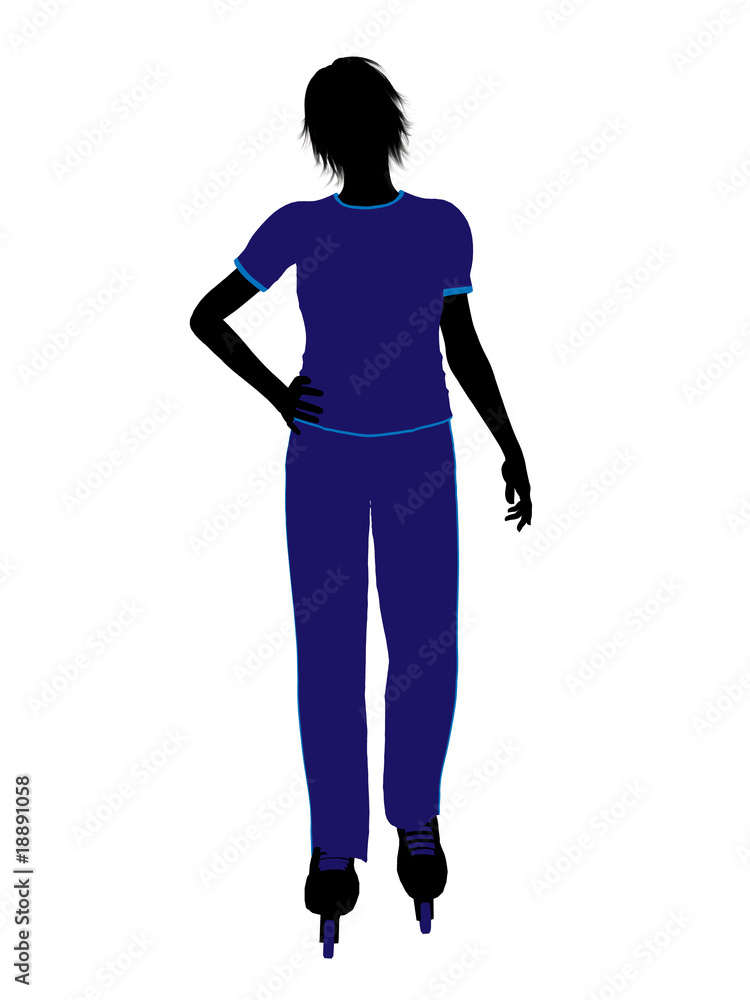 Female Roller Skater Silhouette Female Roller Skater Silhouette
