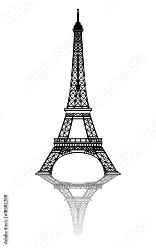 Tour Eiffel (Paris - France - Monument - Vecteur - Reflet)