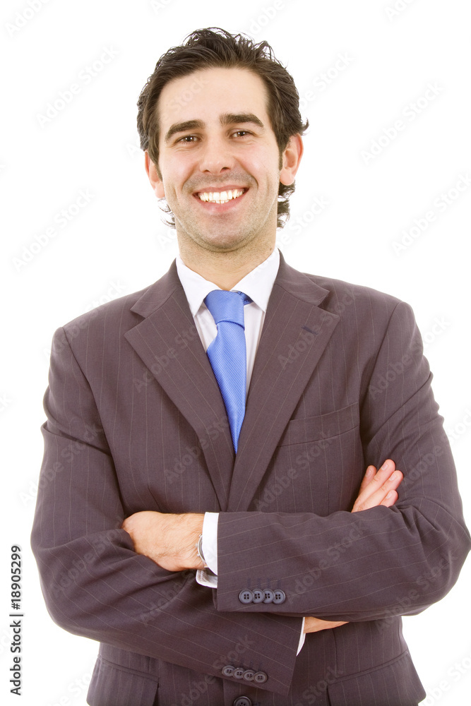 Portrait of a happy young business man, isolated on white Portrait of a happy young business man, isolated on white