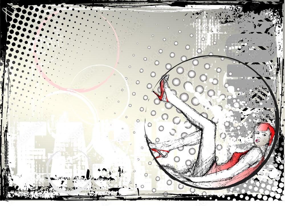 Obraz premium fashion grunge poster background