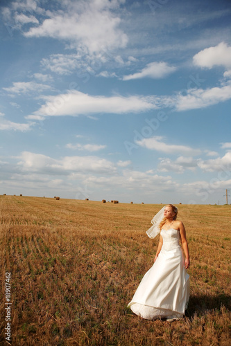 Lonely bride in the field © Dzmitry Fedarovich