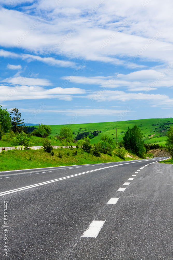 Empty countryside road