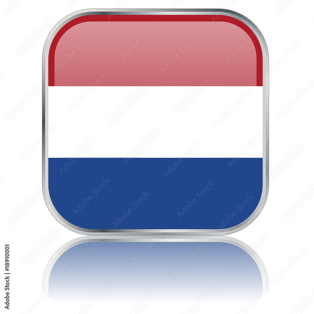 Dutch Square Flag Button (Netherland - Vector - Reflection) Dutch Square Flag Button (Netherland - Vector - Reflection)