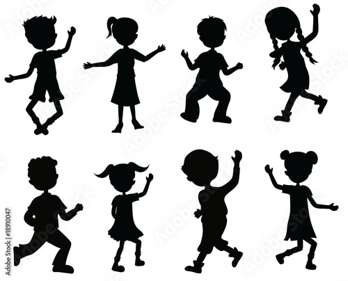 silhouettes children