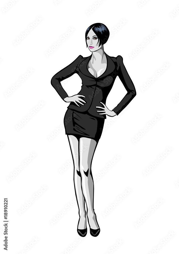 Fototapeta premium Frau im Kostüm, Illustration