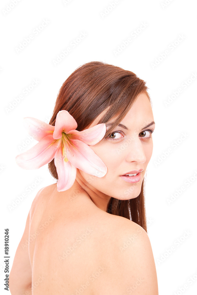 Portrait of beautiful woman before spa Portrait of beautiful woman before spa