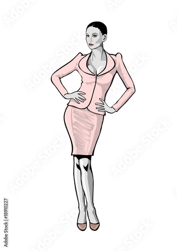 Businesslady im Kostüm, Illustration