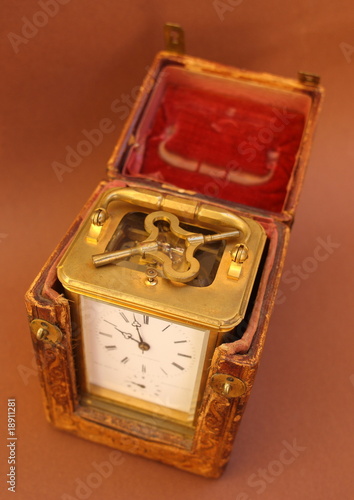Carriage Clock with Leather Case