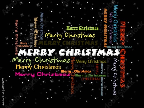 stylish background with colorful merry christmas