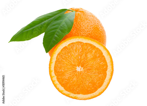orange with leaves full and a half before