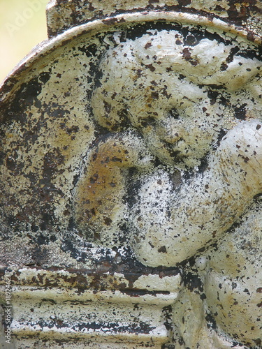 tombstone at Roldal stave church, Norway photo