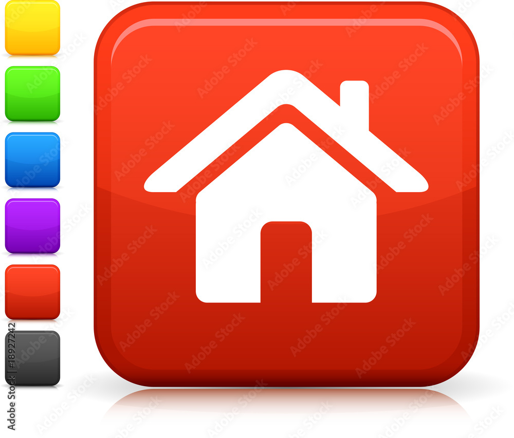 home icon on square internet button