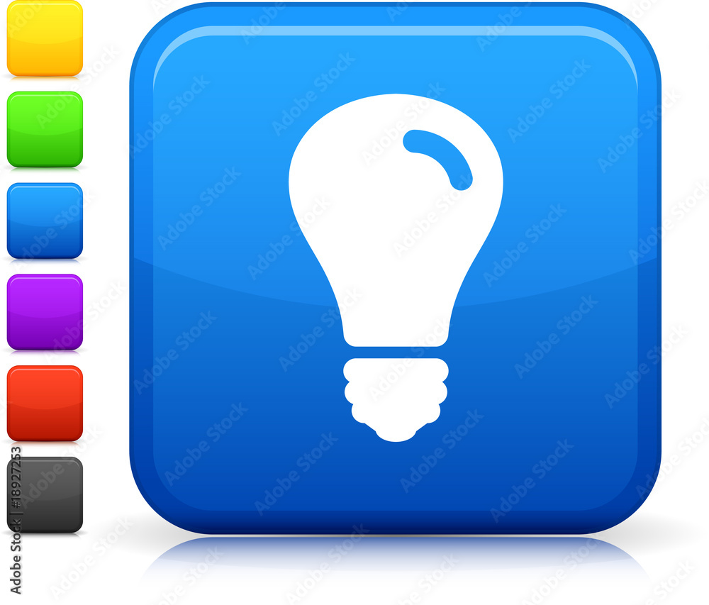 lightbulb icon on square internet button lightbulb icon on square internet button
