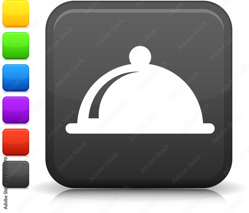 food platter icon on square internet button food platter icon on square internet button