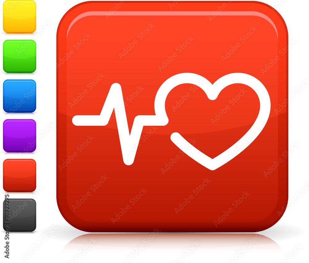heart rate icon on square internet button heart rate icon on square internet button