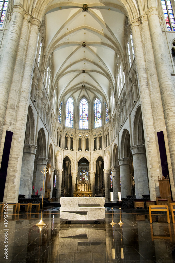 Interior of St. Michael and St. Gudula cathedral