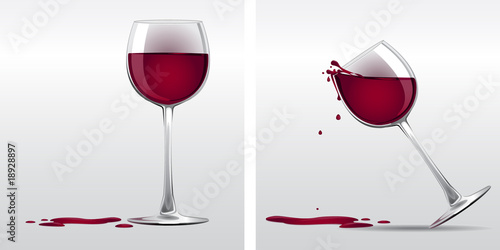 vector glasses of red wine