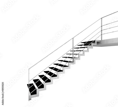 Modern stairway isolated on white