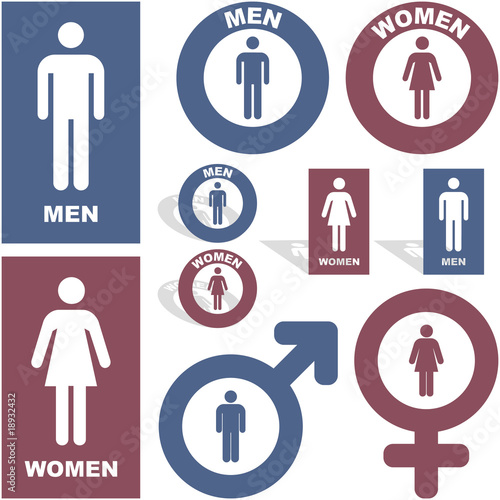 Men and women icons. Graphic elements set.