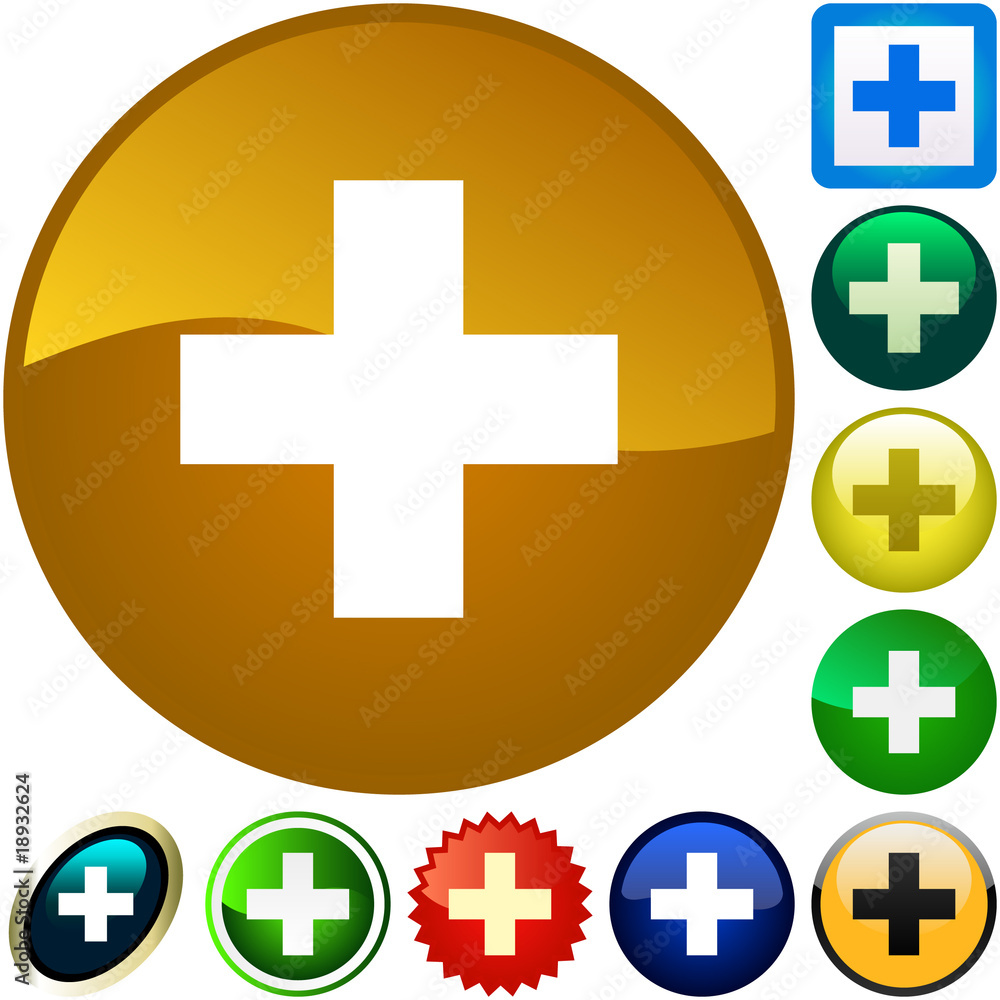 Obraz premium Add buttons. Vector set.