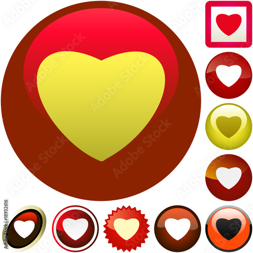 Vector collection of heart icons.
