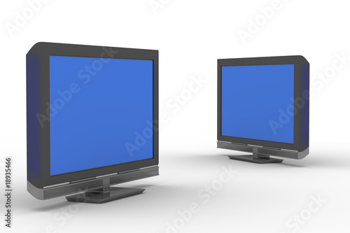 Two TV on white background....