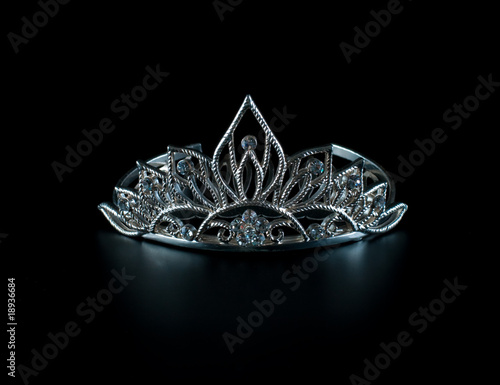 Photography Tiara or diadem with reflection on dark background