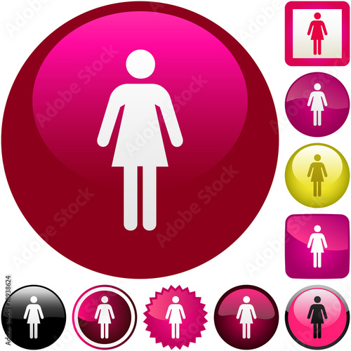 Woman icons. Vector set.