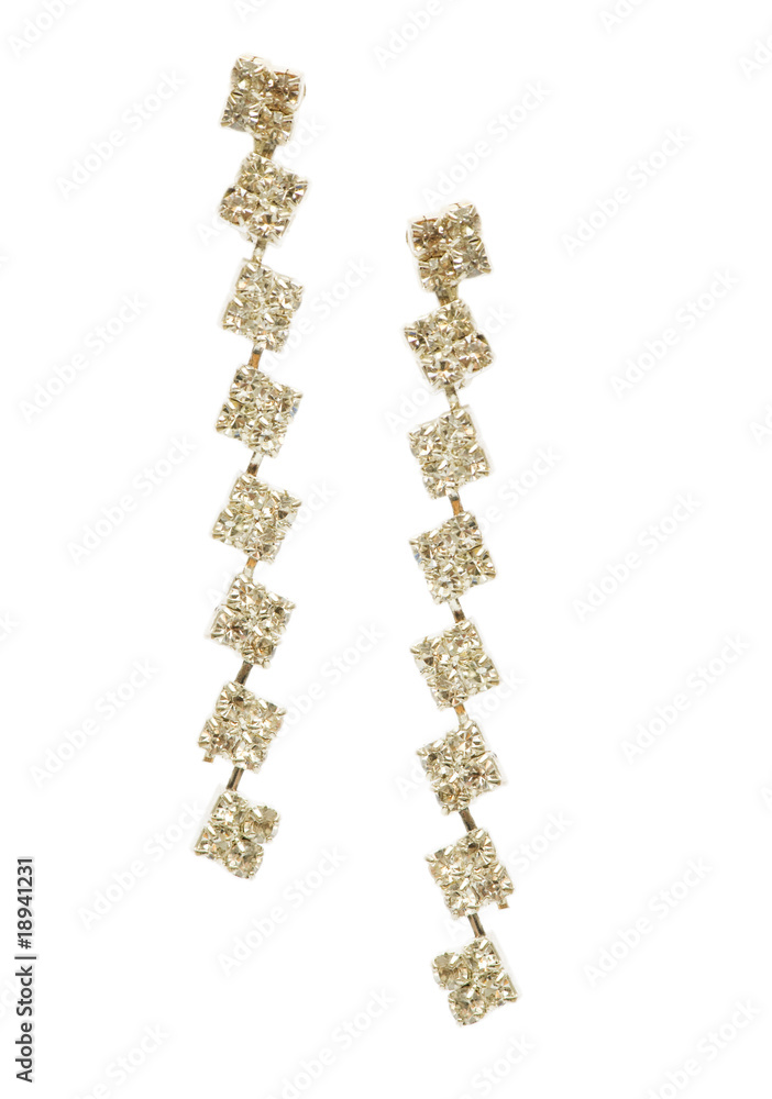 Pair of earrings isolated on the white background Pair of earrings isolated on the white background