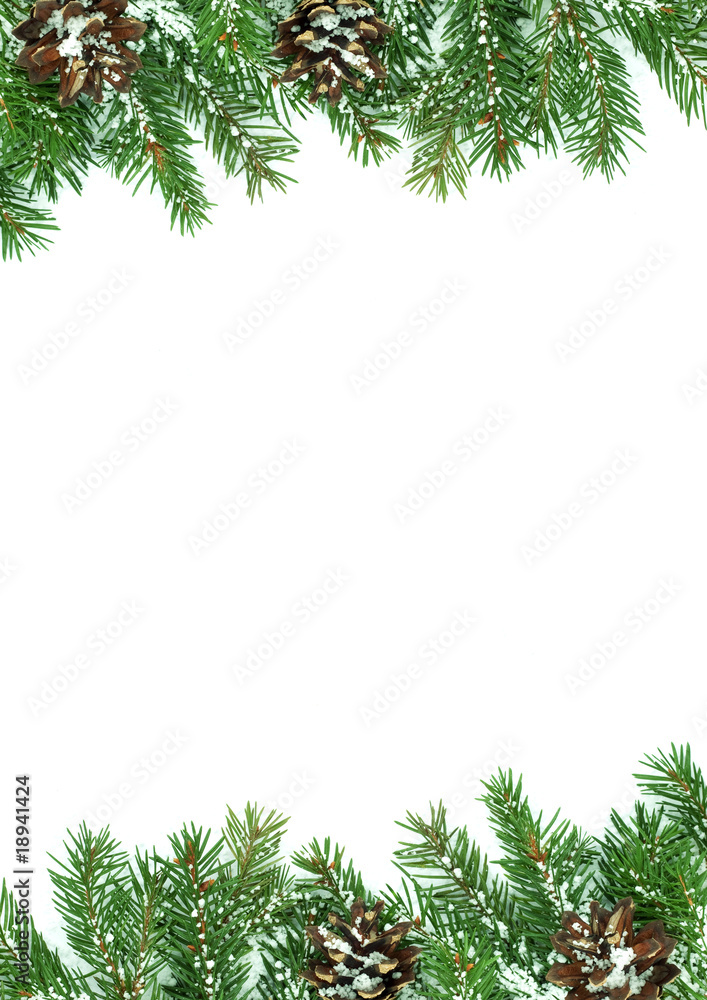 Fototapeta premium Christmas framework with snow