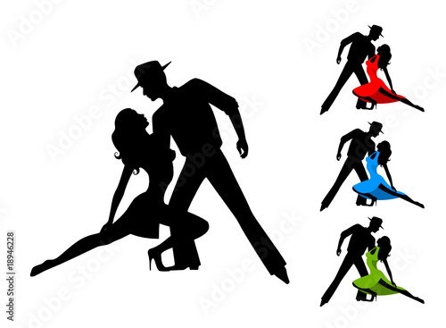 Pair dancing a tango