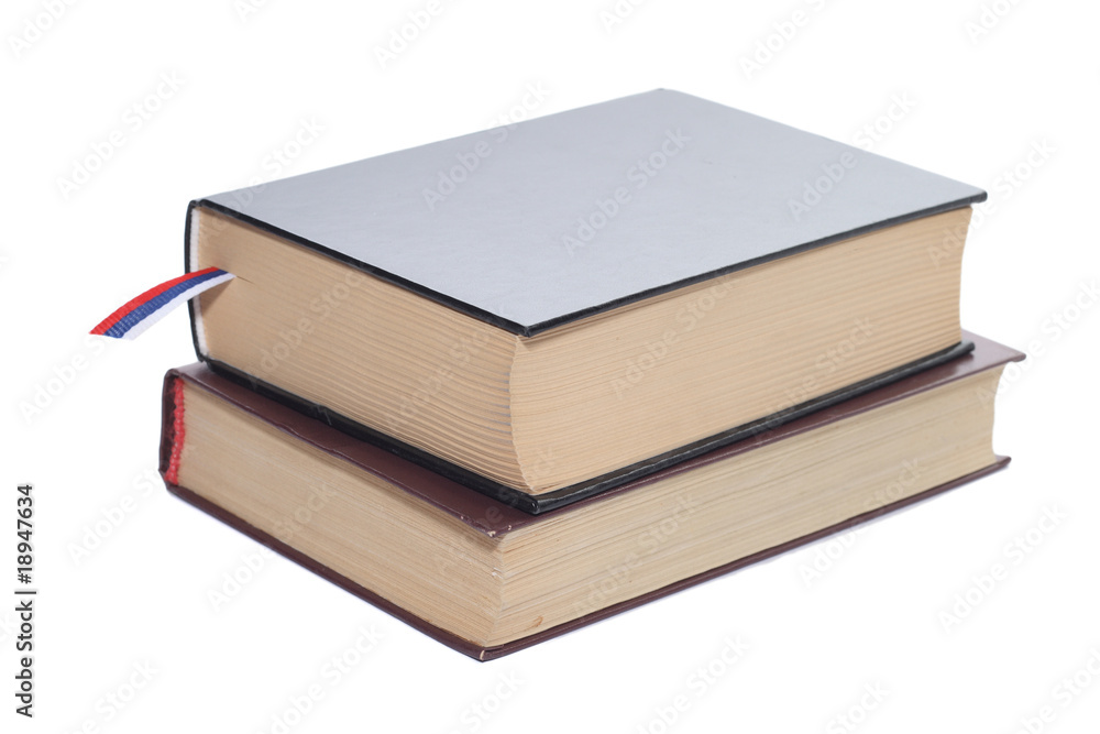 two books isolated on white background. two books isolated on white background.