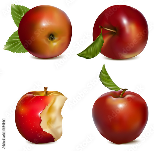 Vector illustration.  Set of red apples.