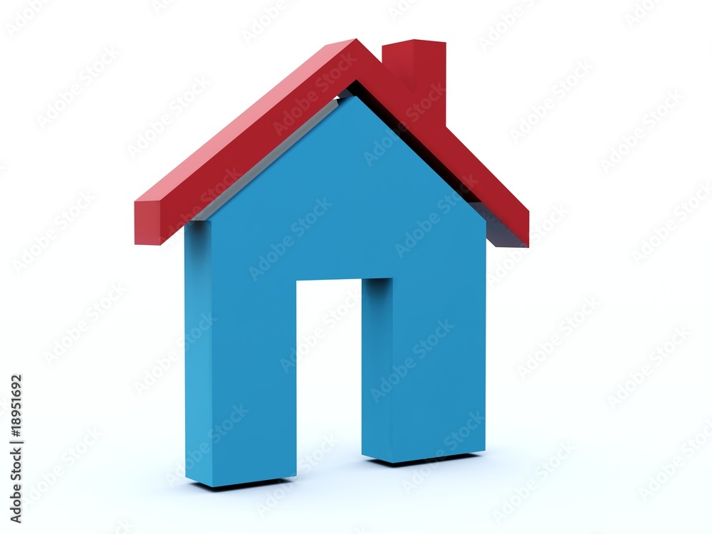 Home icon from blue and red series Home icon from blue and red series