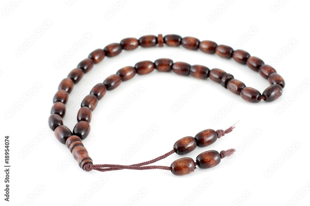 Prayer beads on a white background Prayer beads on a white background