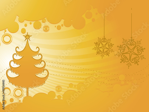 abstract artwork background with xmas tree