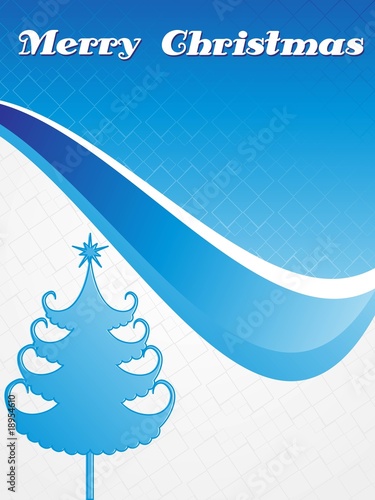 isolated blue xmas tree with background