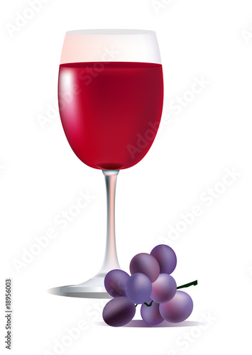 A vector glass of red wine
