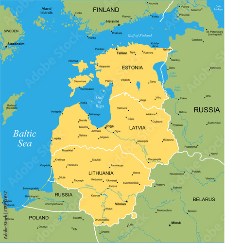 Vector color map of Baltic states